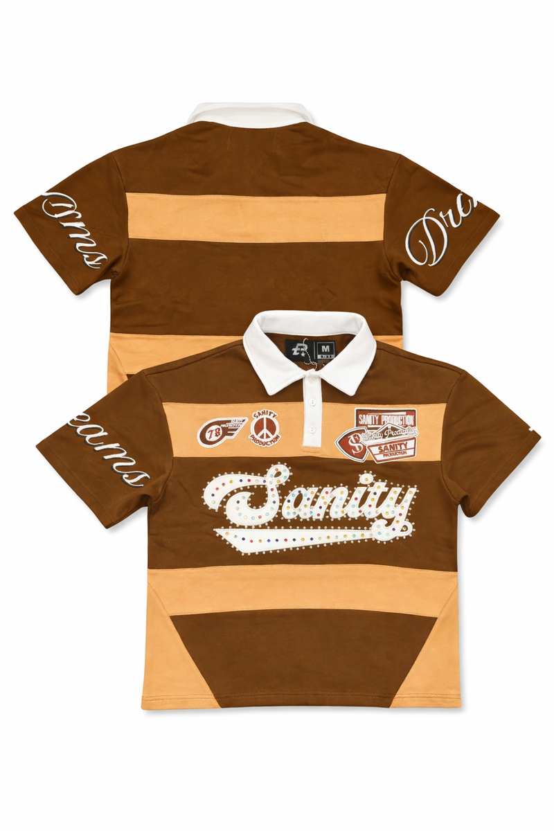 Politics Rugby Polo Shirt - Brown