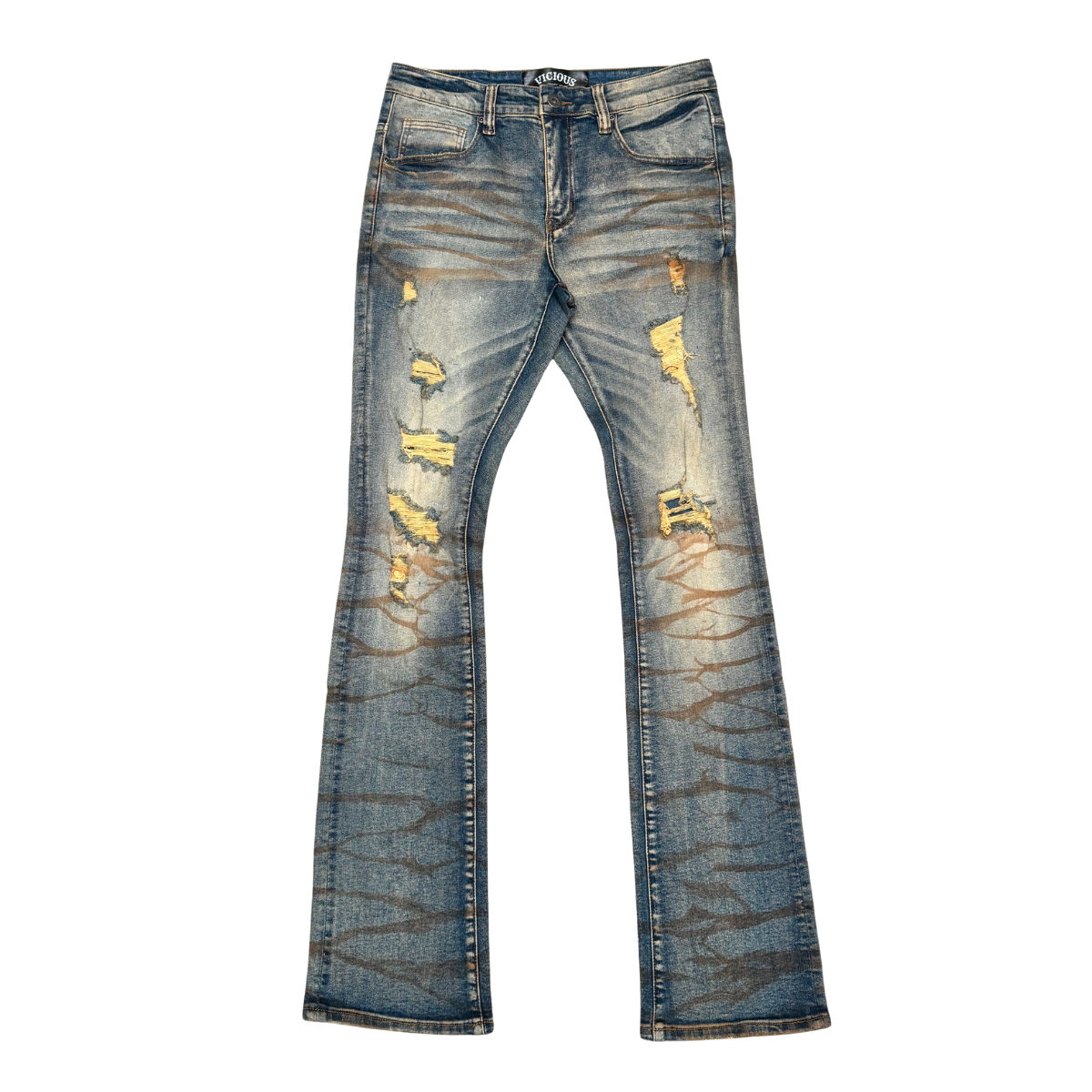 MUD-RIP & REPAIR PREMIUM WASH FLARE DENIM