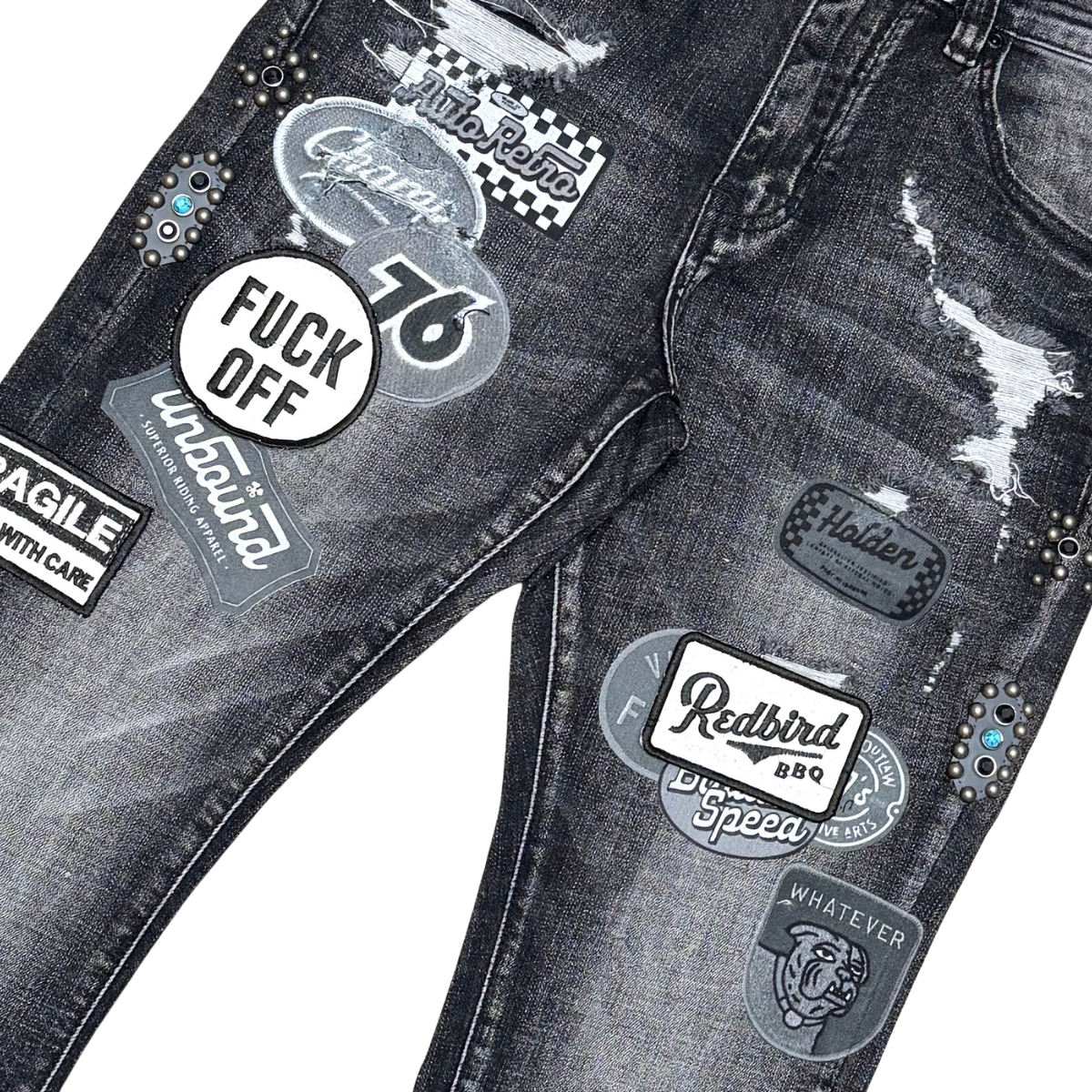 PREMIUM FLARE DENIM / PATCHES ALL OVER