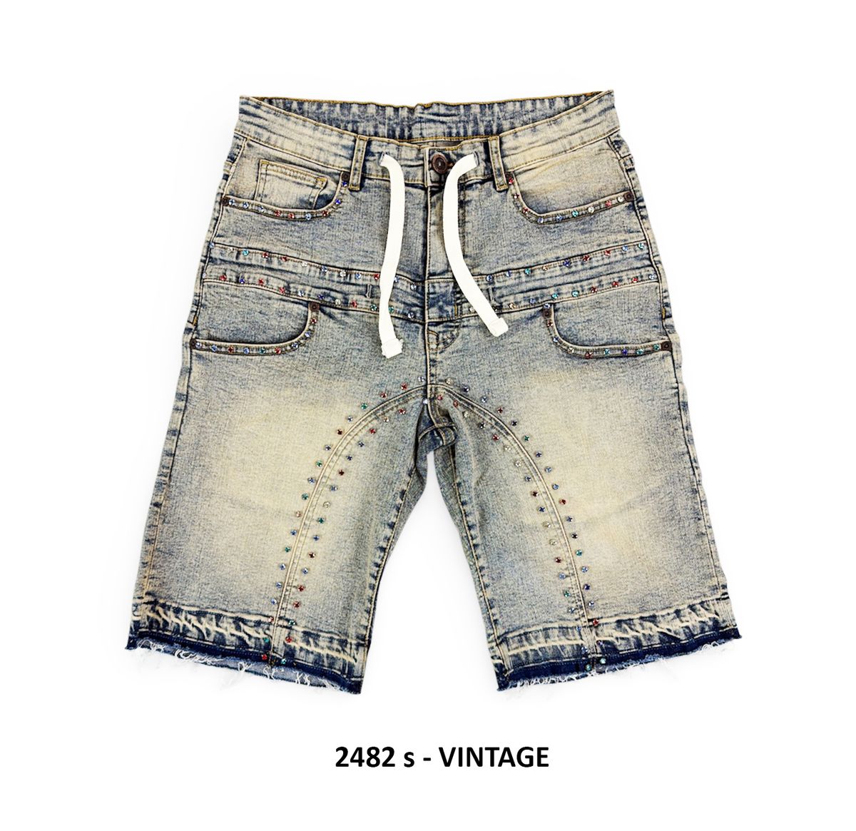 Multi Color Stone Embellish Shorts