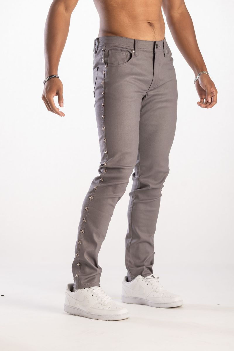 CHROM HEARTS SKINNY PANTS - CHARCHOL GREY