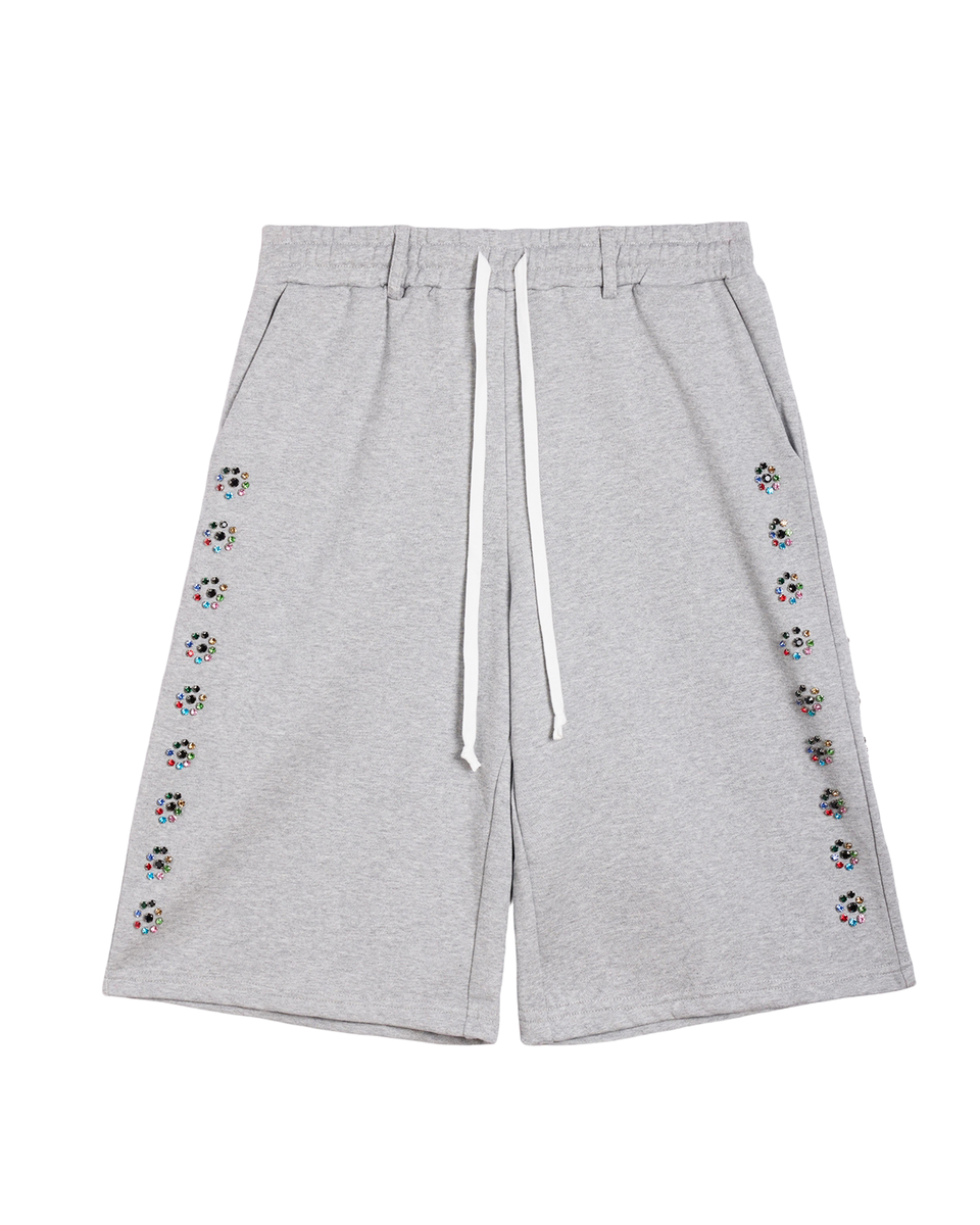 Crystal Blossom Sweat Shorts - Grey