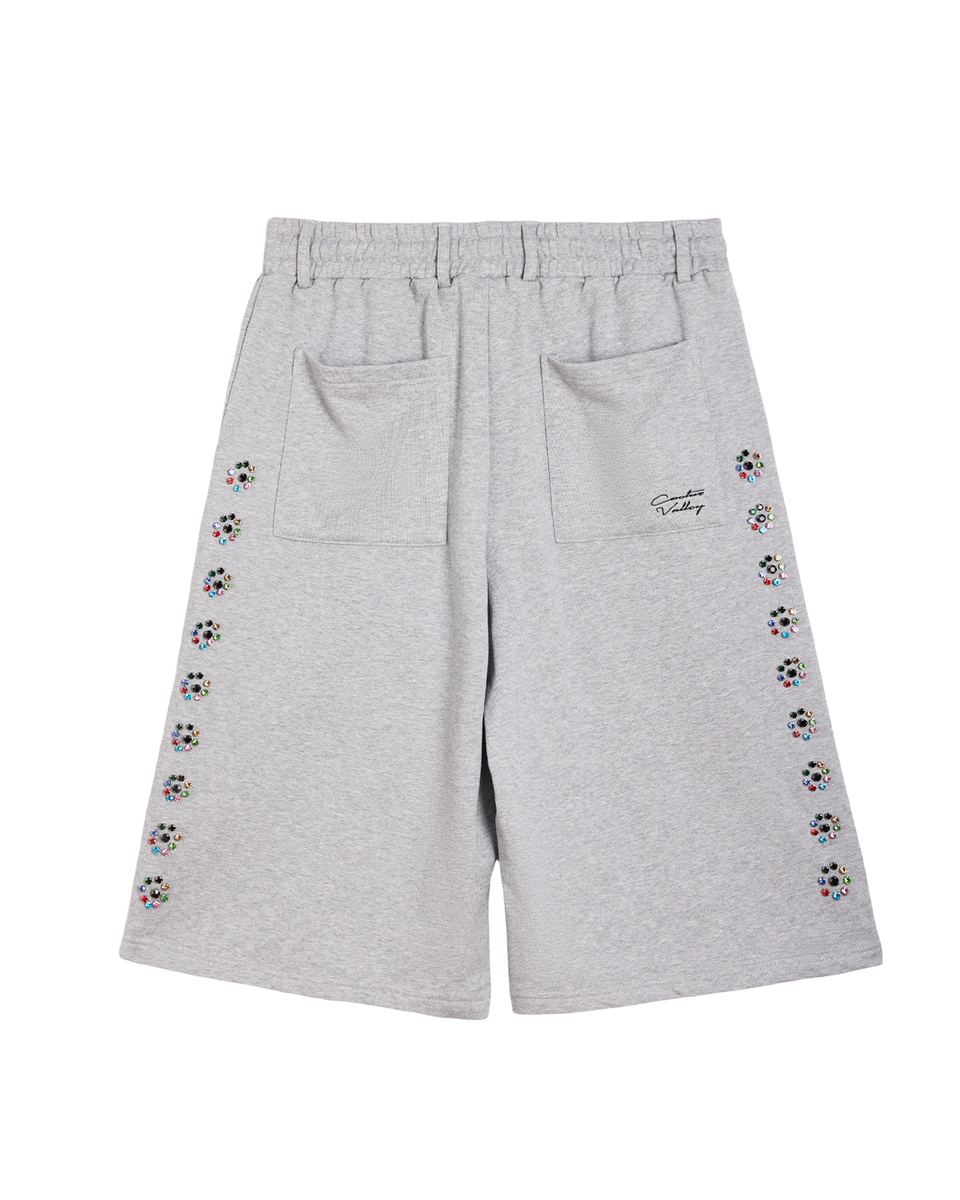 Crystal Blossom Sweat Shorts - Grey