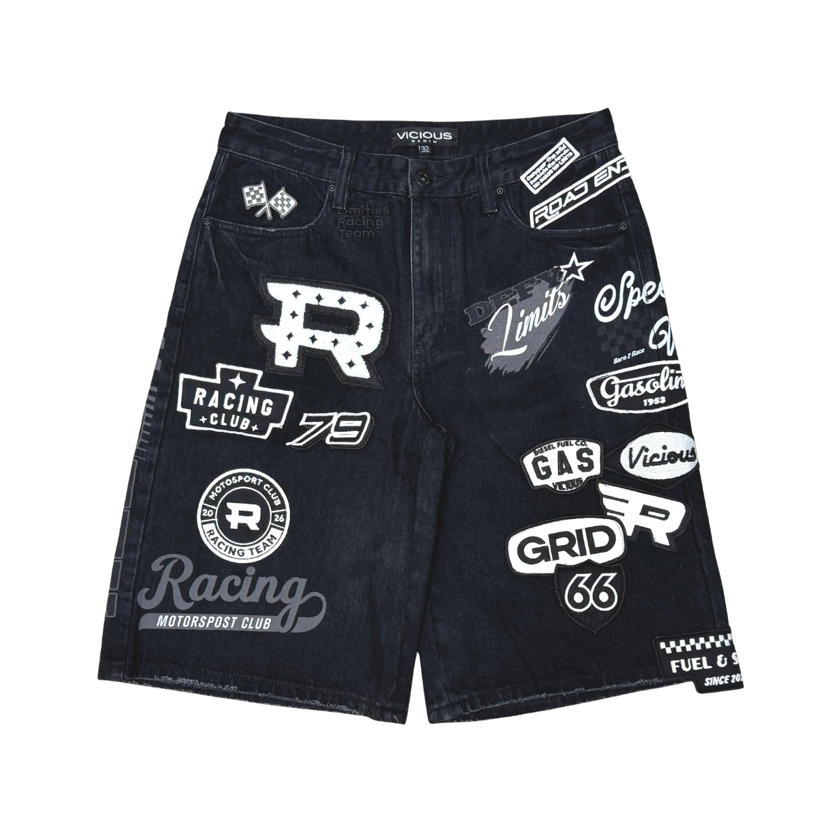 PATCHES PREMIUM DENIM SHORTS / ALL OVER