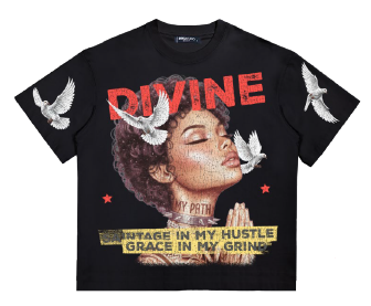 DIVINE RELAXED LOOSE FIT TEE - BLACK