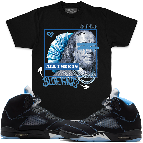 All I See is Blue Faces - Black T-Shirts