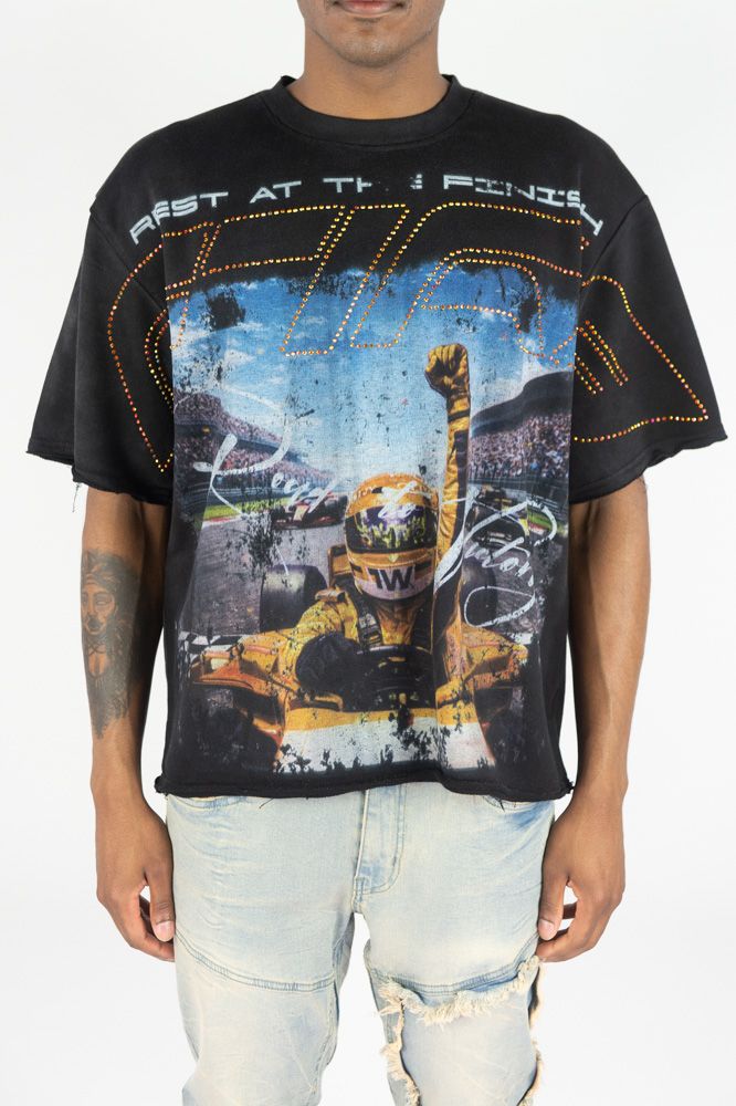 FINISH LINE TEE - BLACK