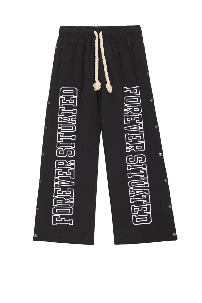 Nylon Track Pants Black
