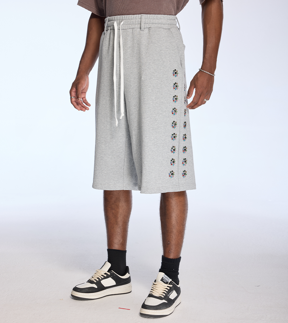 Crystal Blossom Sweat Shorts - Grey