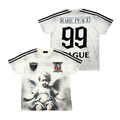 WASHED CUT & SEW TEE W/ PATCHES - CREAM