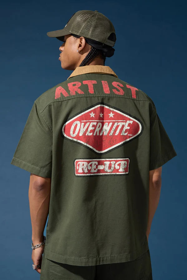 The Re-Up Mechanic Shirt - Olive