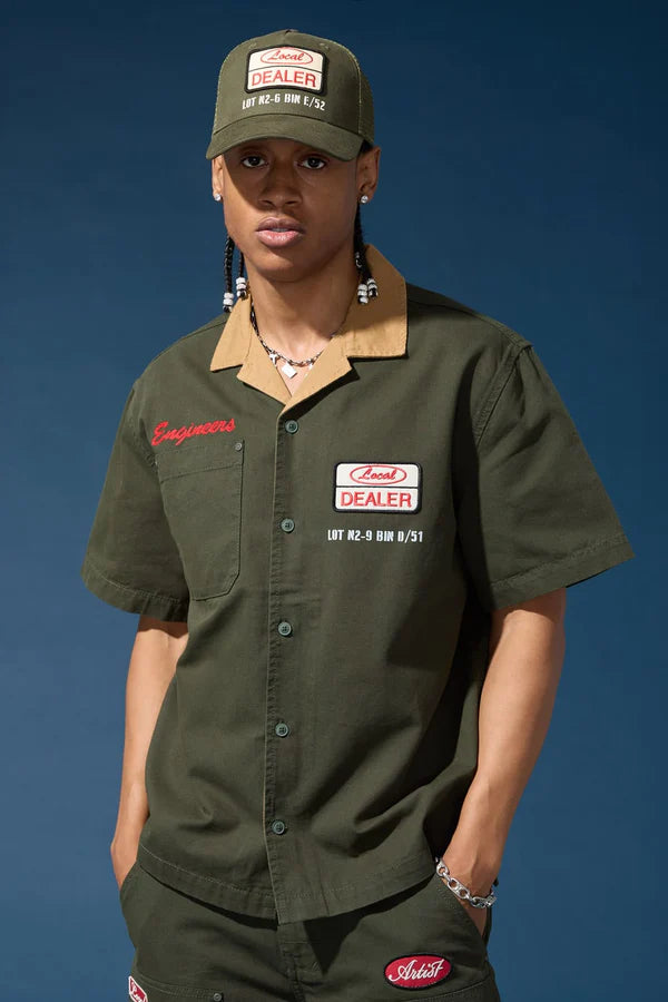 The Re-Up Mechanic Shirt - Olive