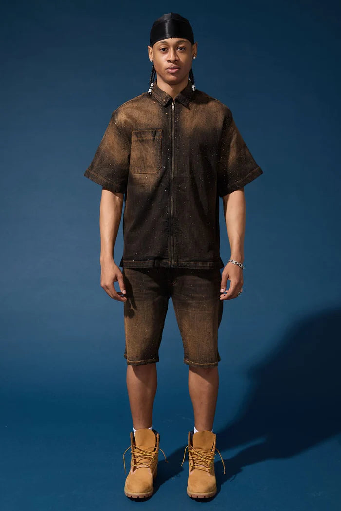 OG - Radiant Denim Shorts - Copper Black