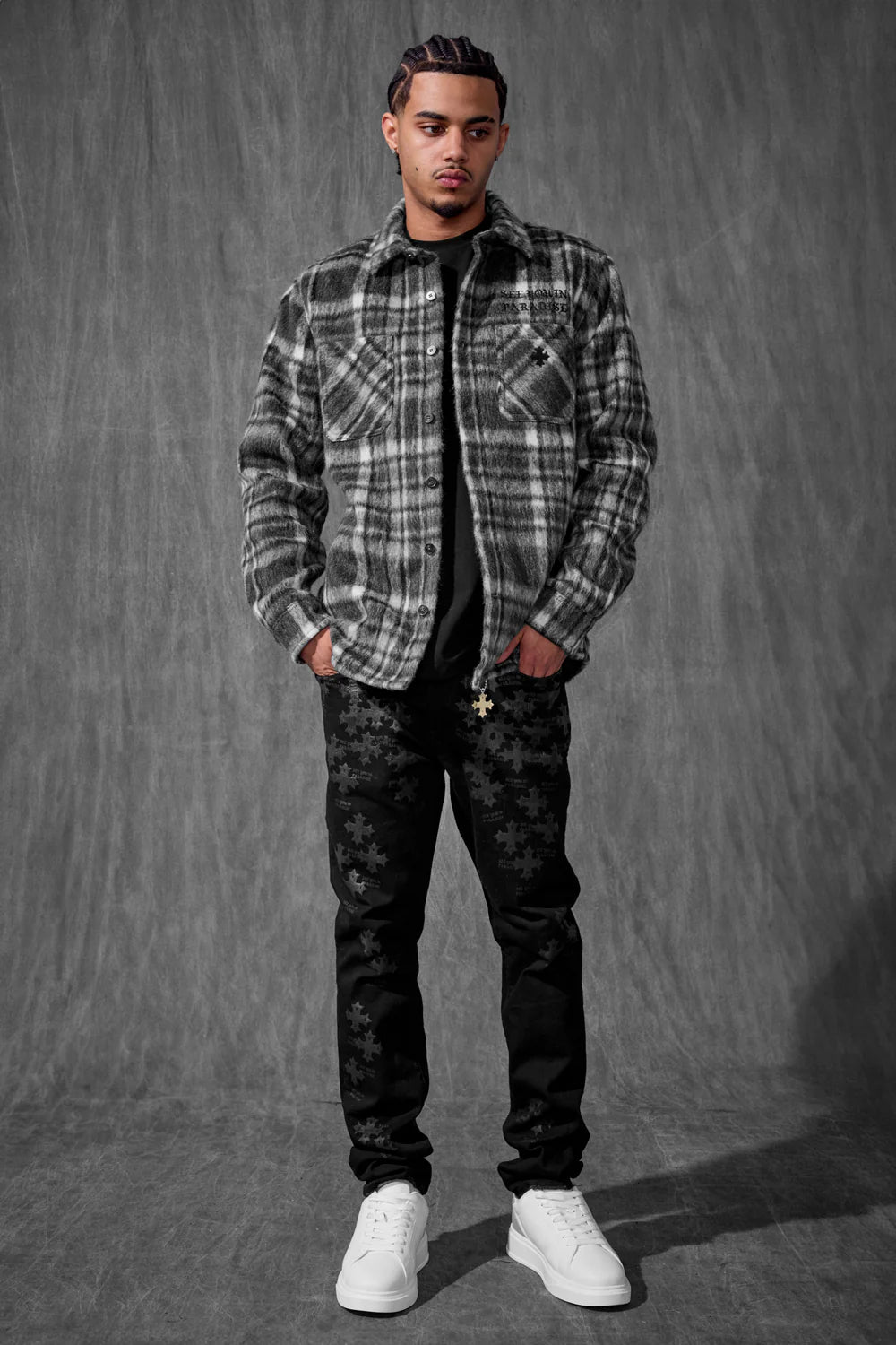 Paradise Flannel Shacket (Industrial Black)