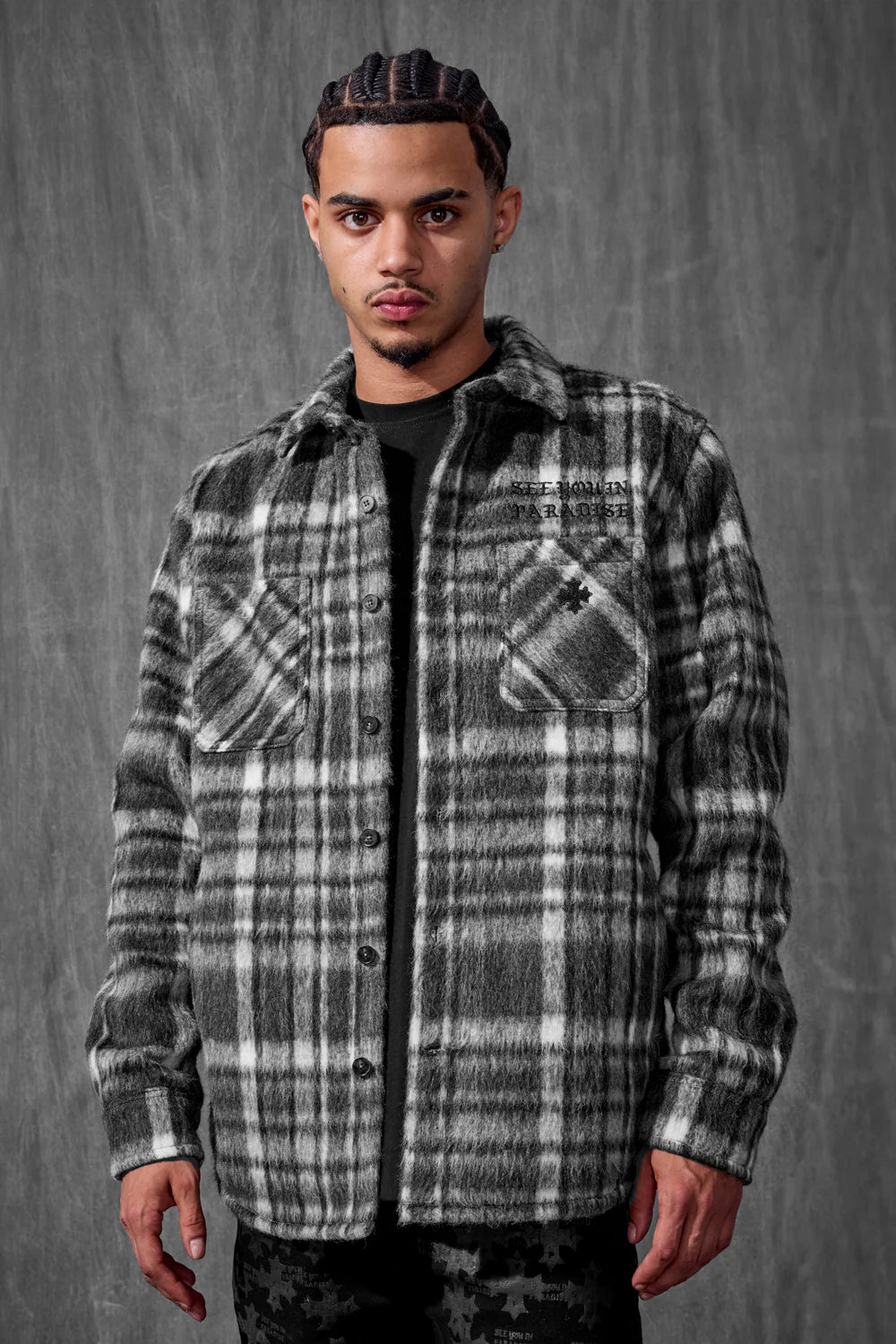 Paradise Flannel Shacket (Industrial Black)