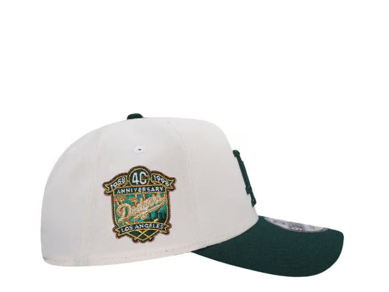 New Era Los Angeles Dodgers 40th Anniversary Chrome Green Two Tone Edition 9Forty A Frame Snapback Hat