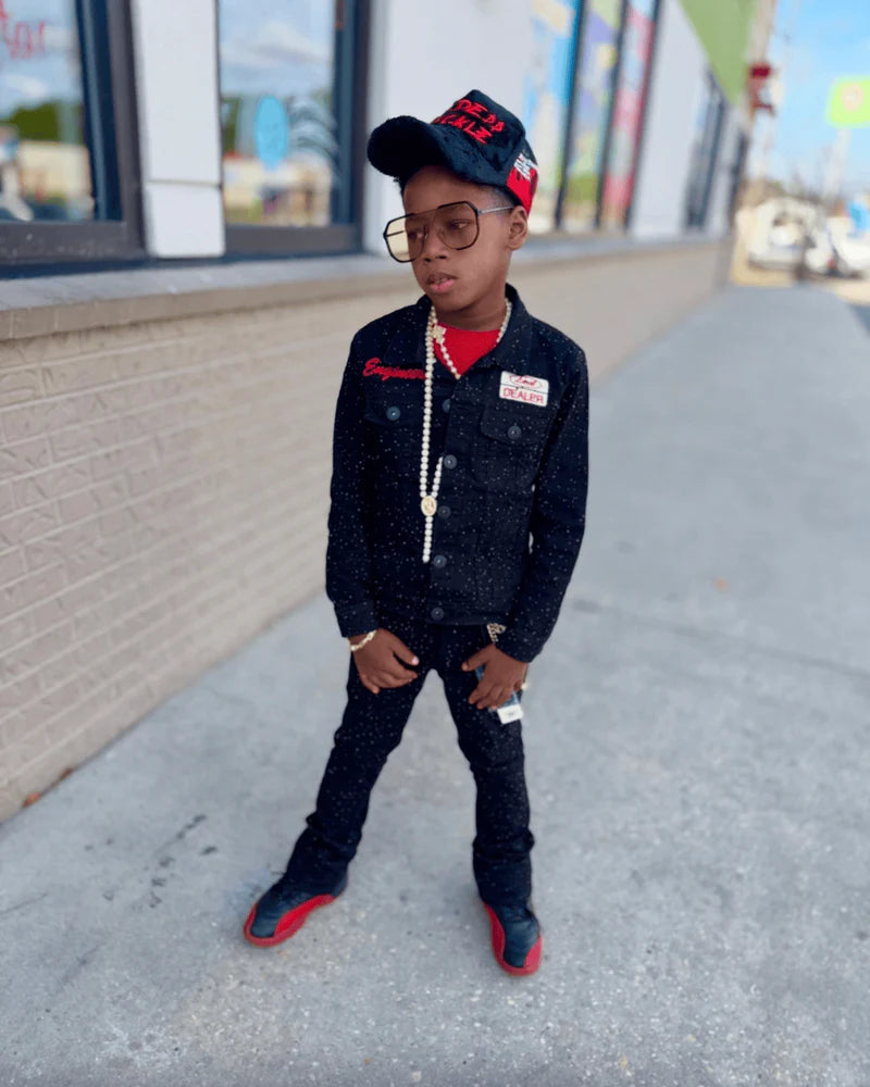 Kids Local Dealer Stacked Denim (Jet Black)