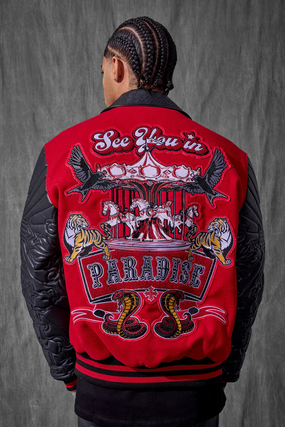 Smoke & Mirrors Varsity Jacket (Bred)