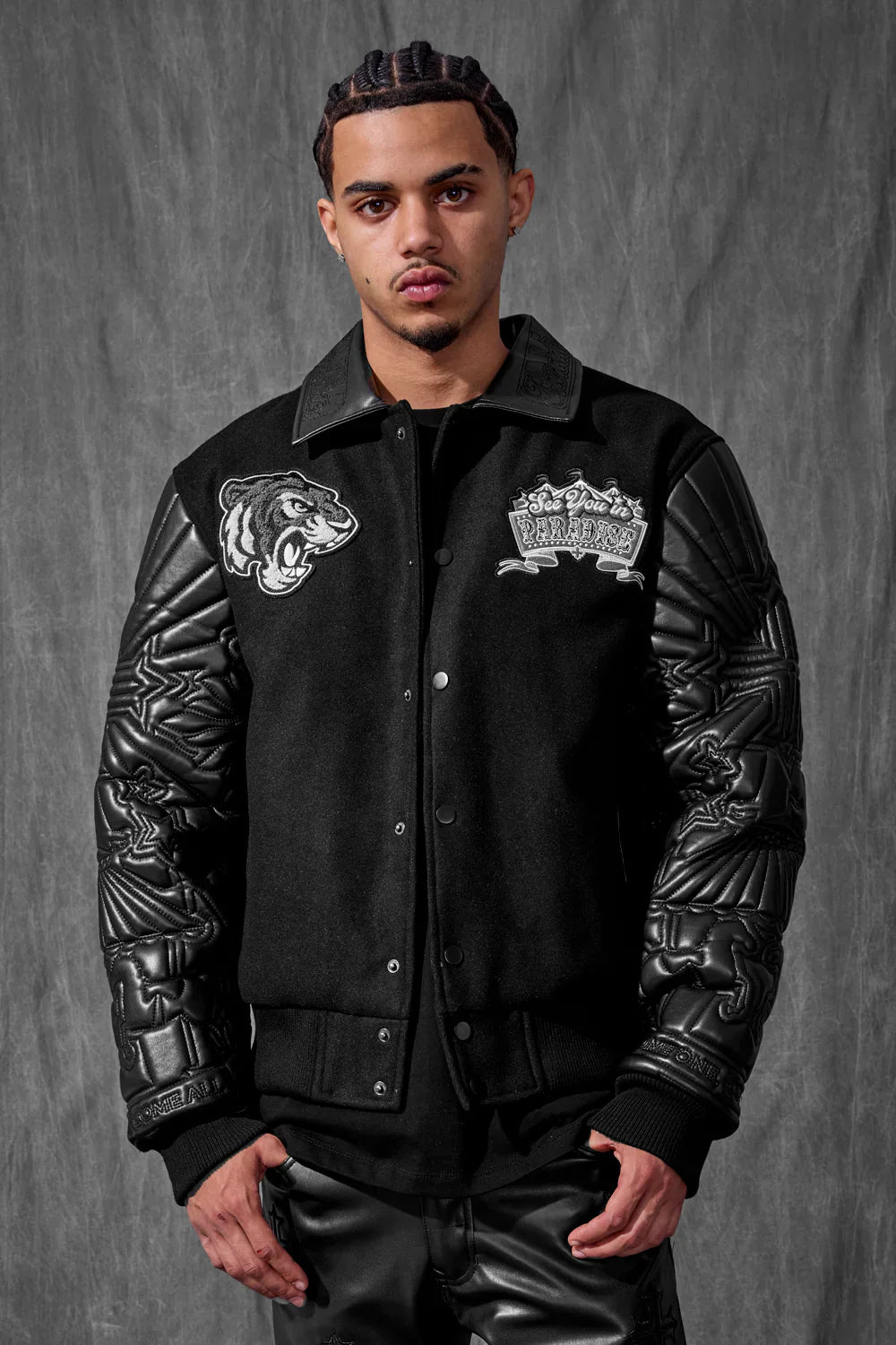 Smoke & Mirrors Varsity Jacket (Noir)