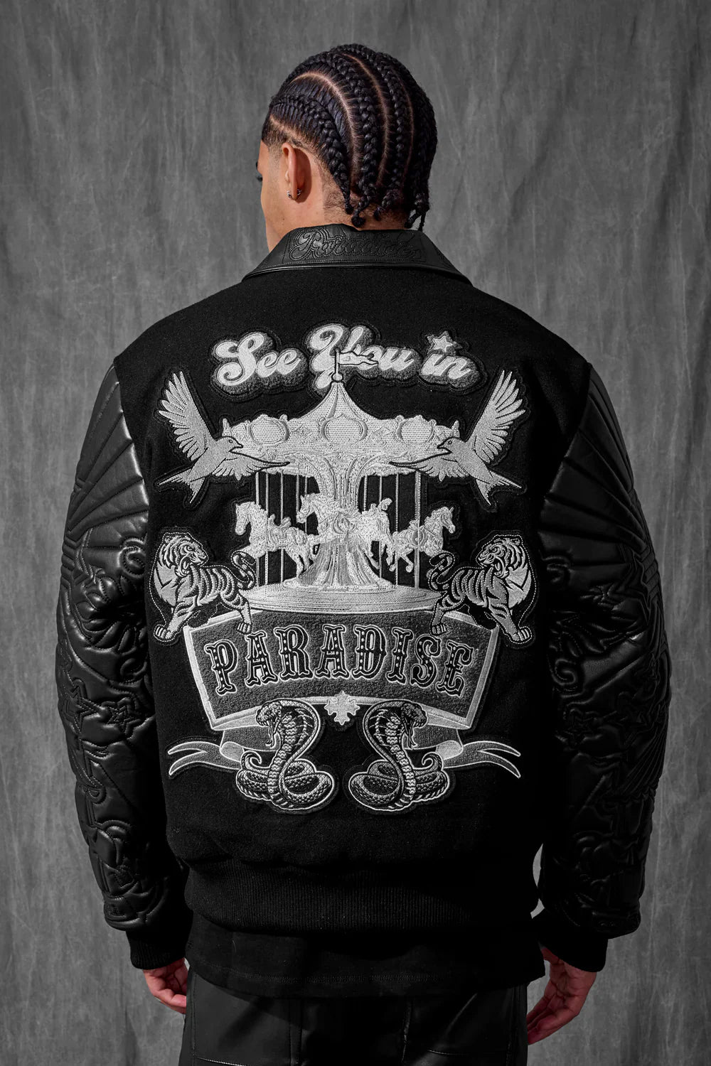 Smoke & Mirrors Varsity Jacket (Noir)