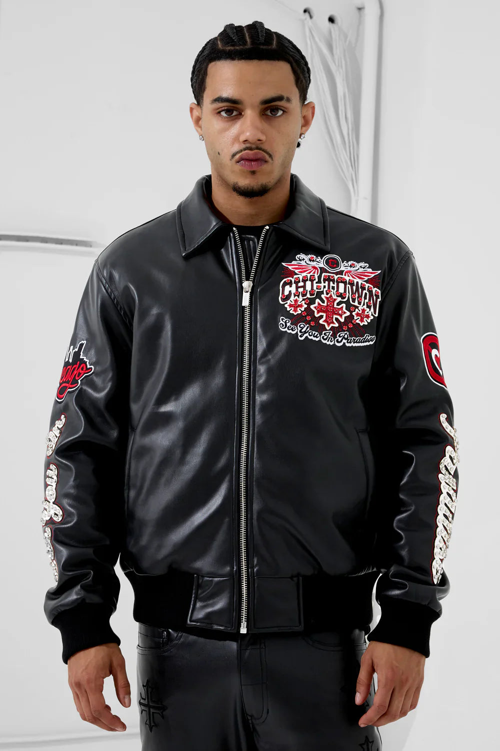 Windy City Varsity Jacket (Black)