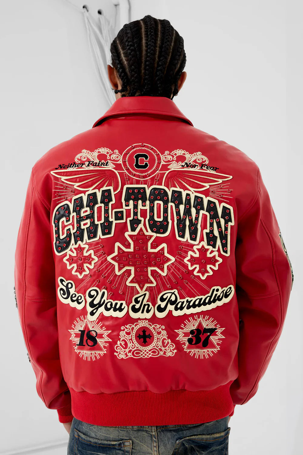 Windy City Varsity Jacket (Red)