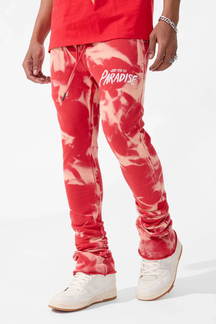 Surfside Stacked Sweatpants -Red