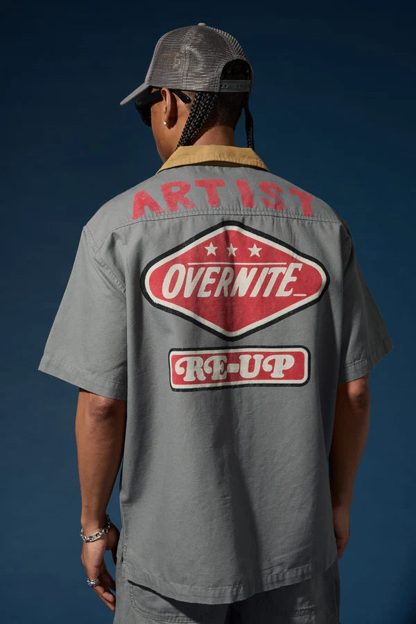 The Re-Up Mechanic Shirt -Charcoal