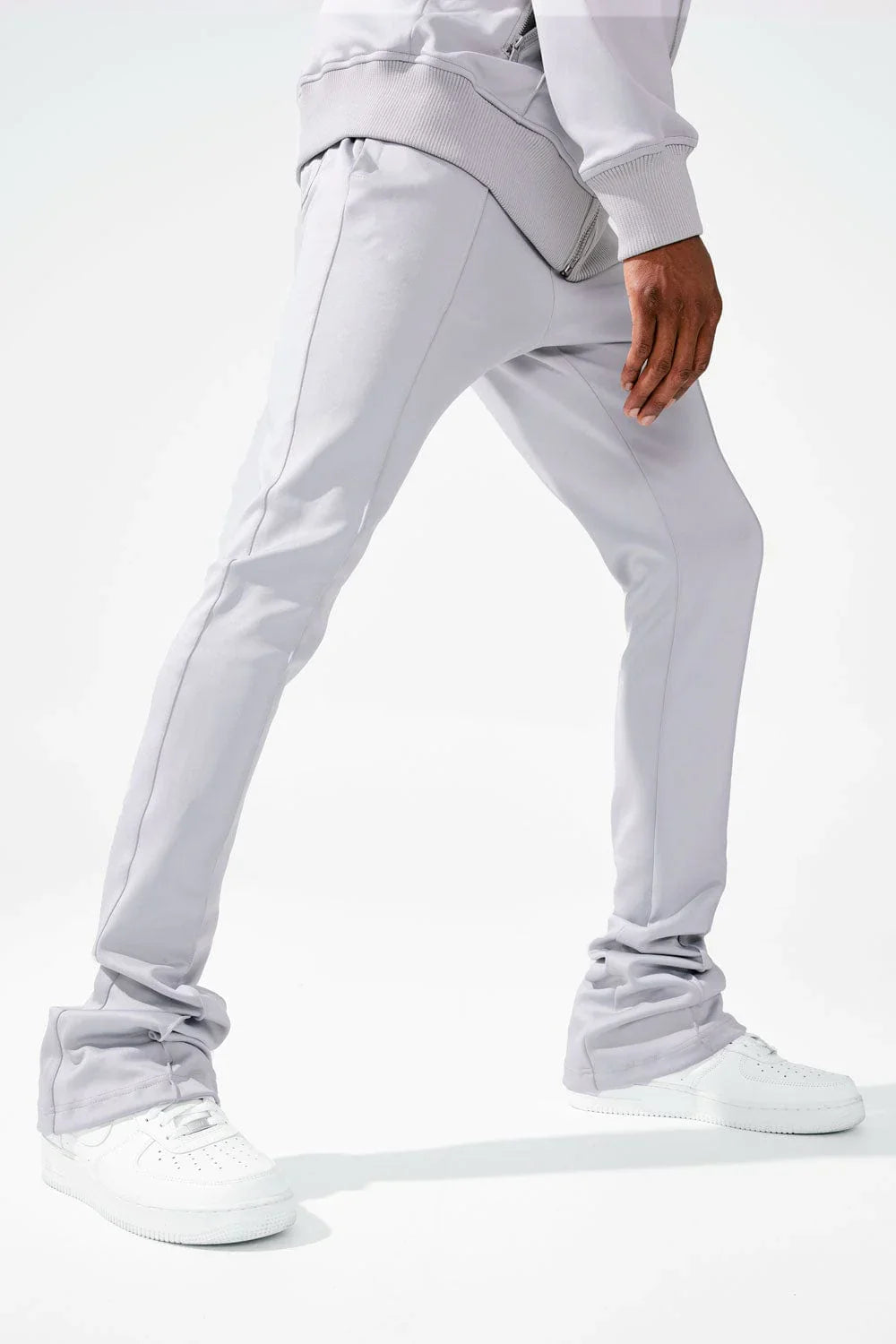 CALABRIA STACKED TRACK PANTS (CEMENT)
