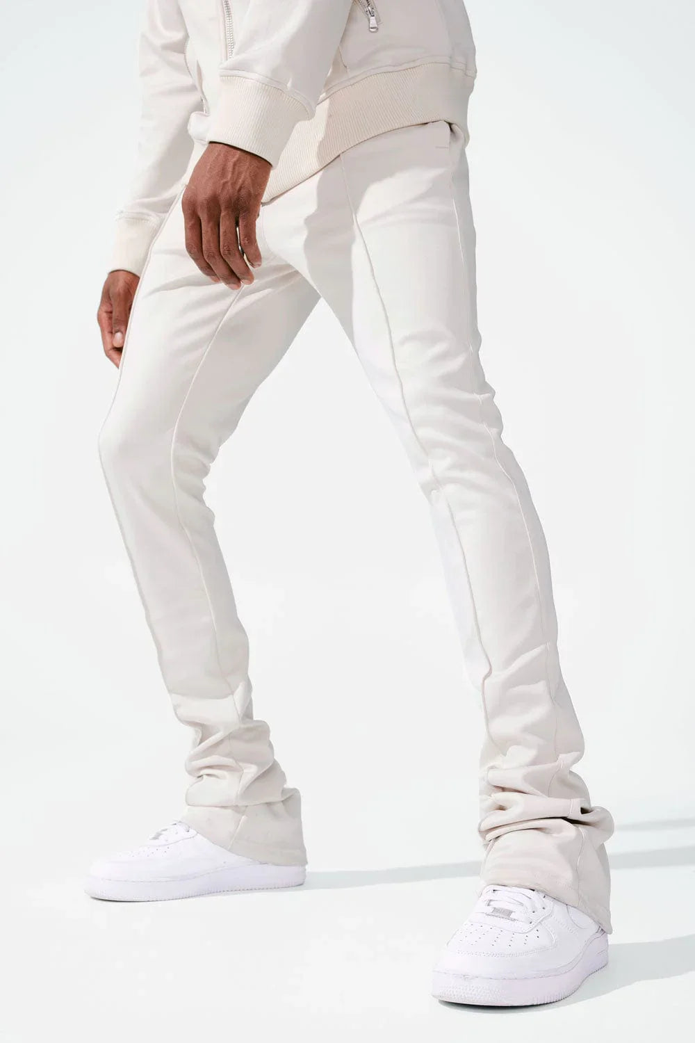 CALABRIA STACKED TRACK PANTS (CREAM)