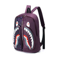 Purple Shark Mouth Large-Capacity Nylon Cartoon Printed Backpack