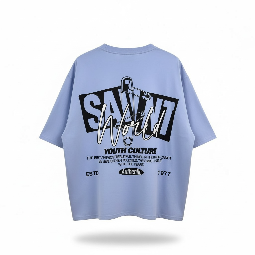SAINT WORLD TEE - BABY BLUE