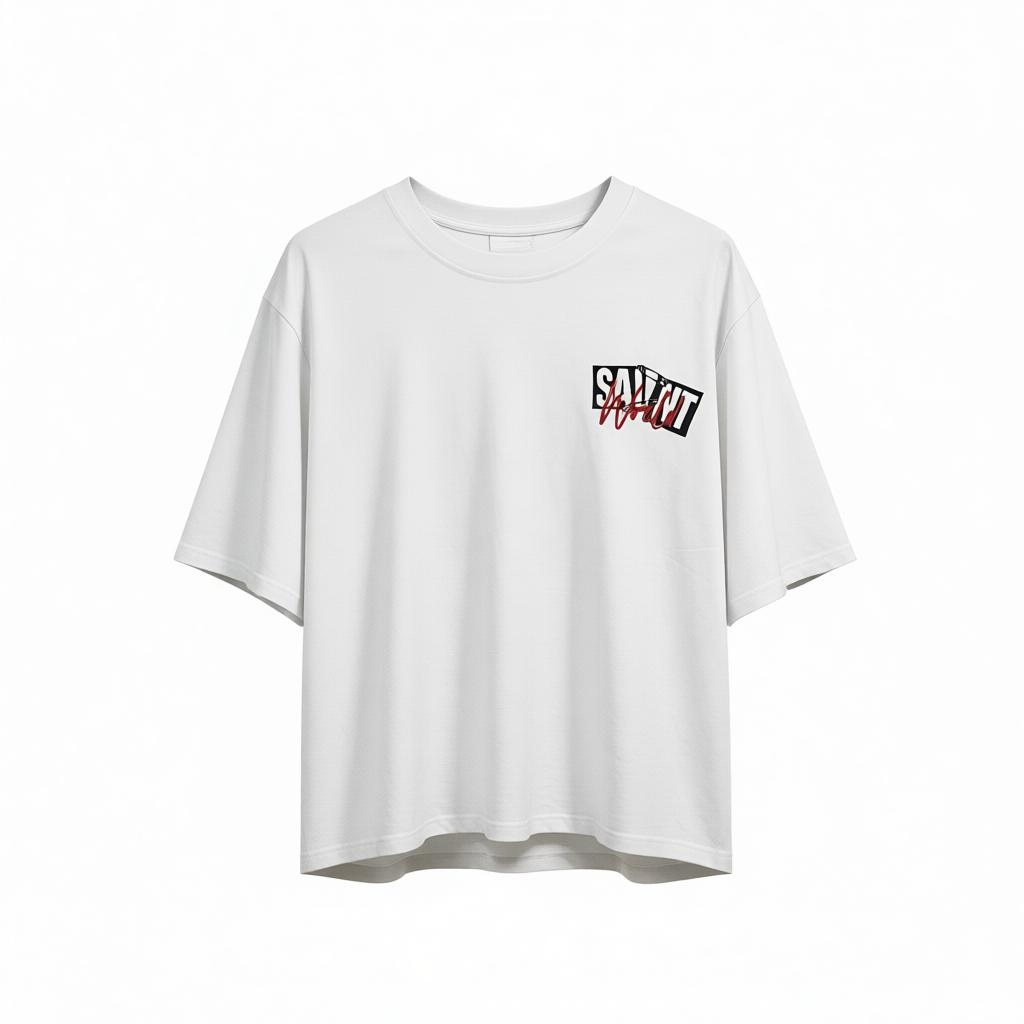 SAINT WORLD TEE - WHITE & RED