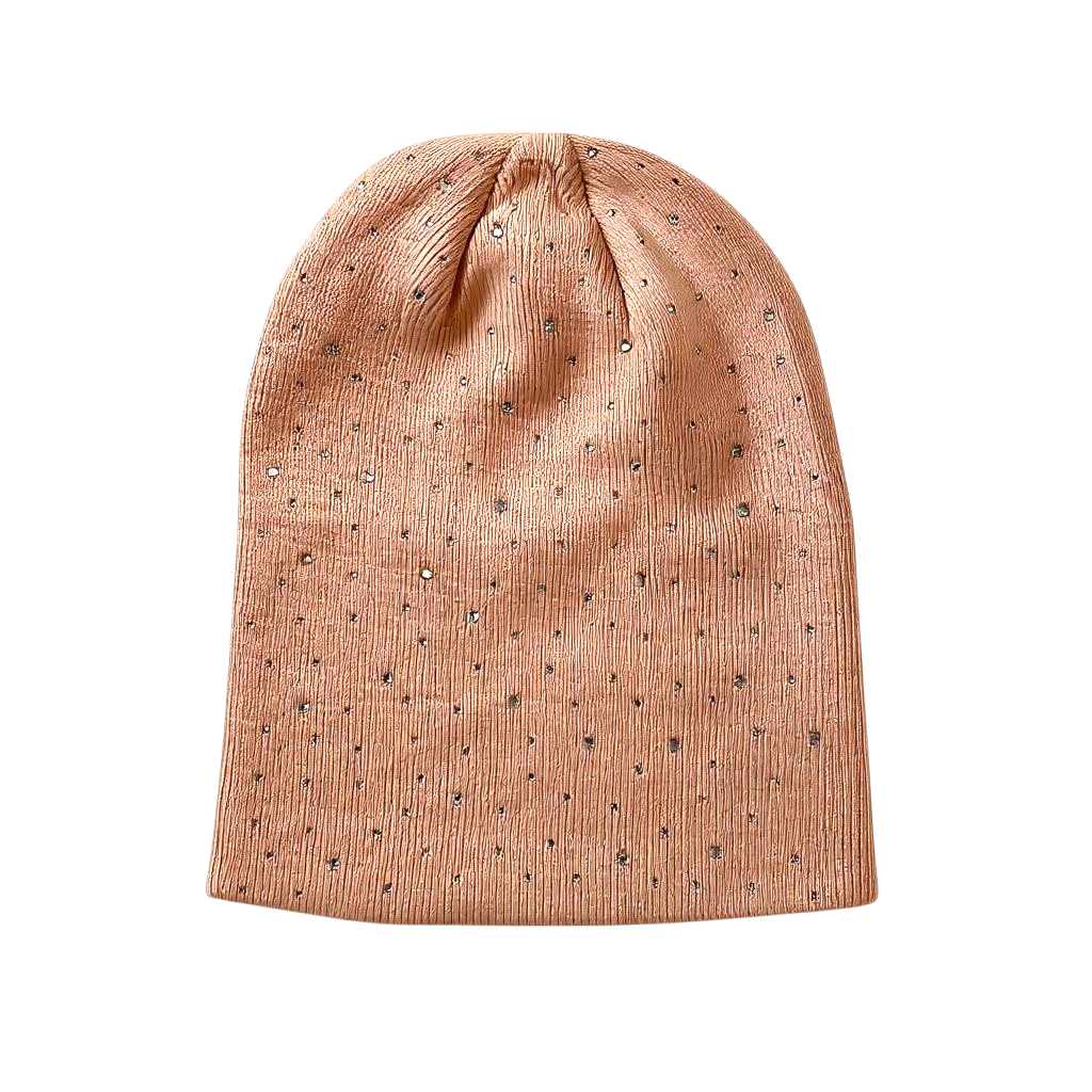 CRYSTALS BEANIE - PEACH