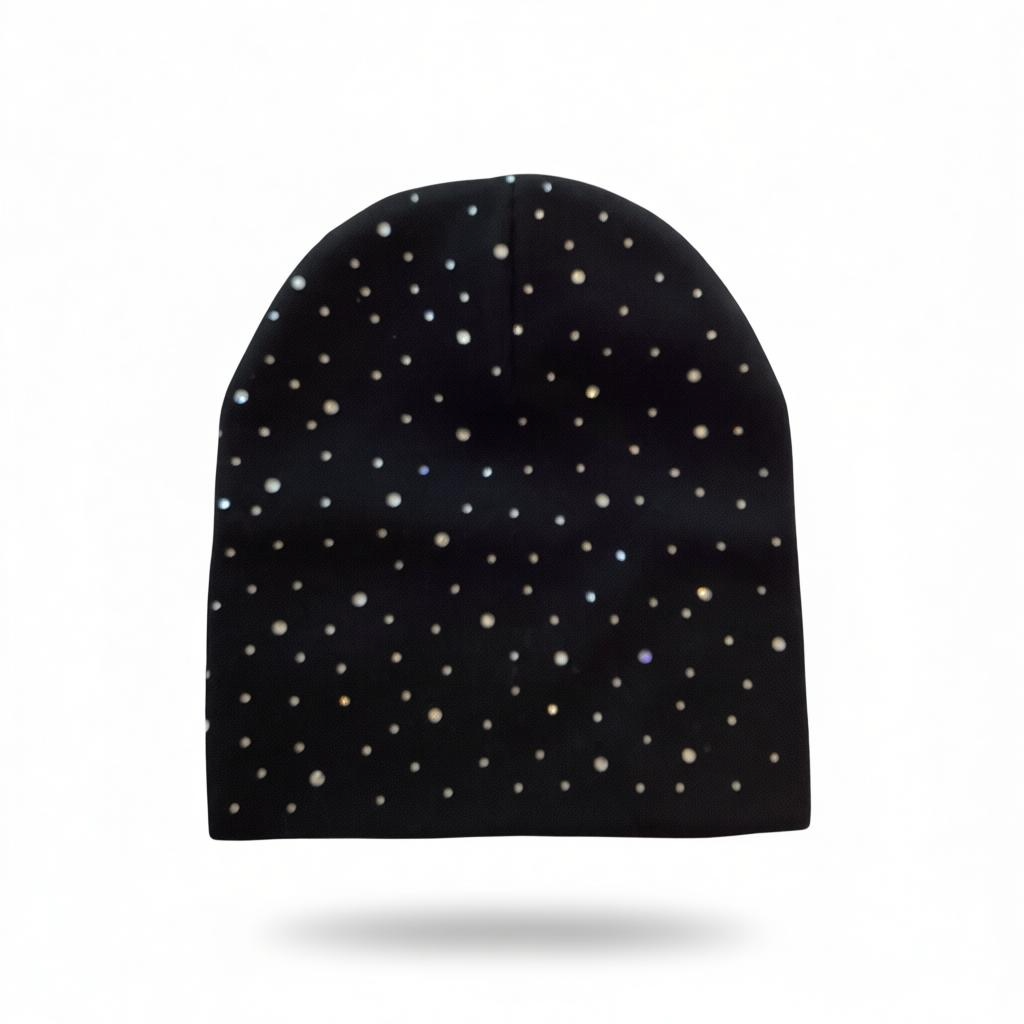 CRYSTALS BEANIE - BLACK