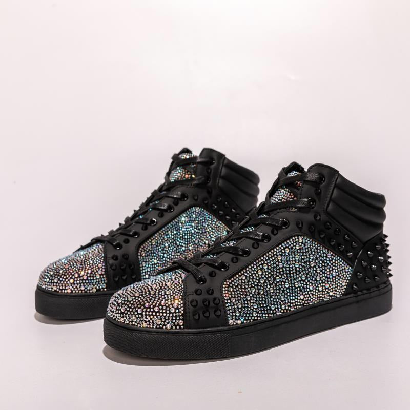 DNA CRYSTAL HIGHTOP SNEAKER-BLACK & SILVER