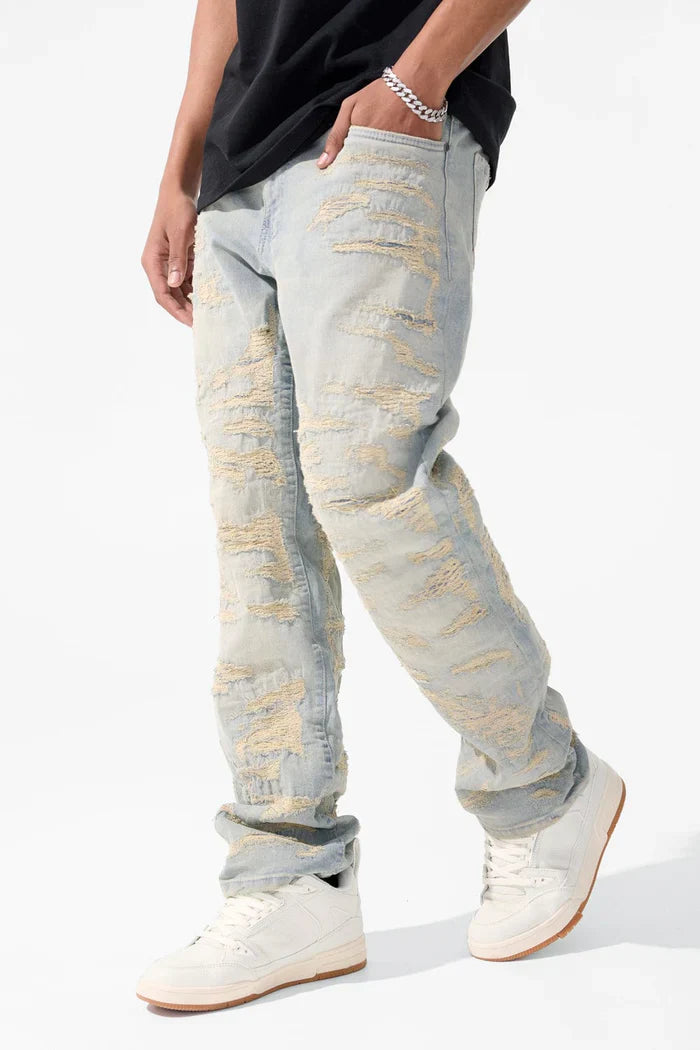 Martin Stacked - Molten Denim   (Cream Wash)