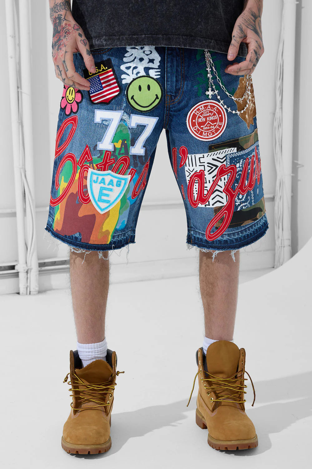 Festival Denim Shorts (Aged Wash)