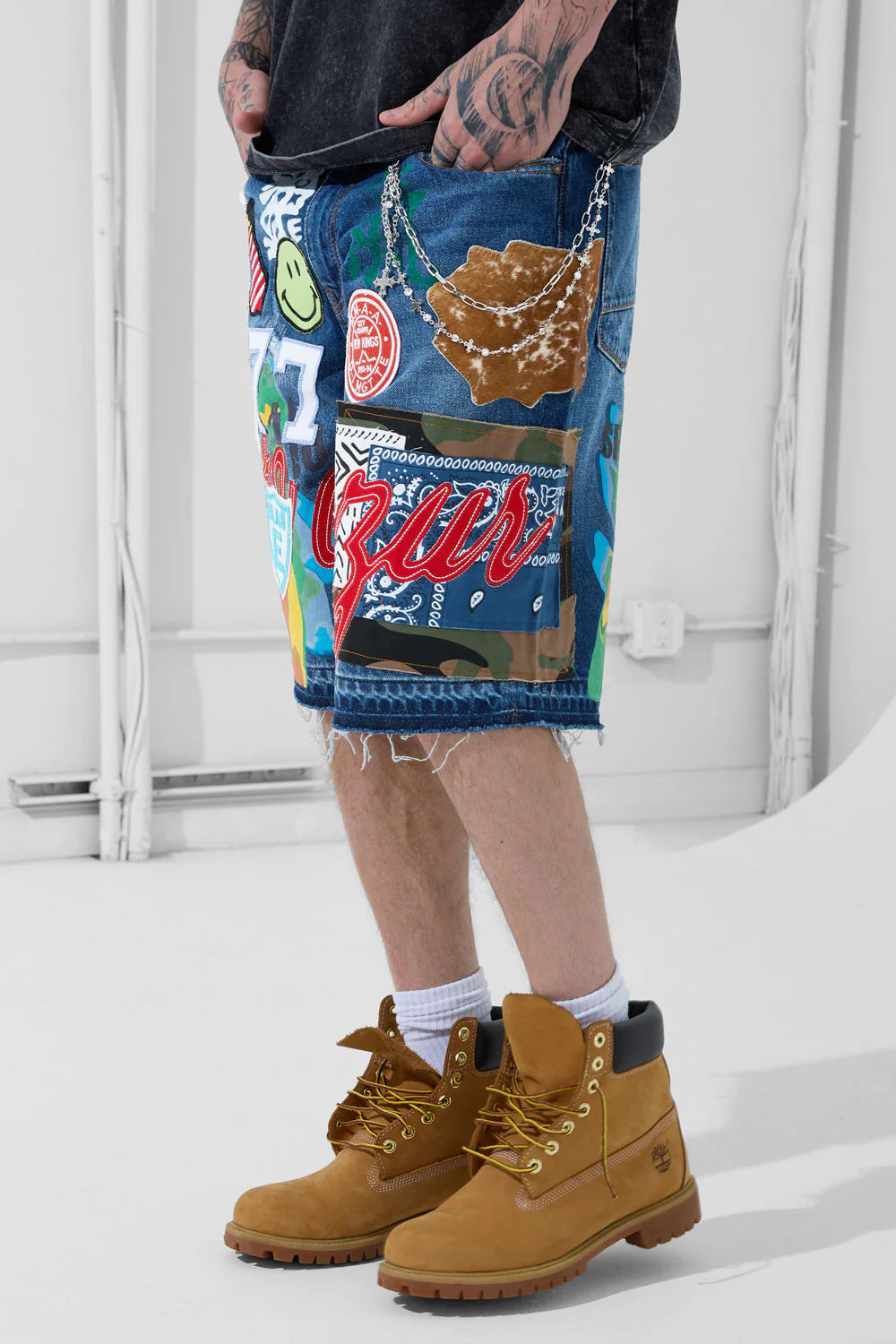 Festival Denim Shorts (Aged Wash)