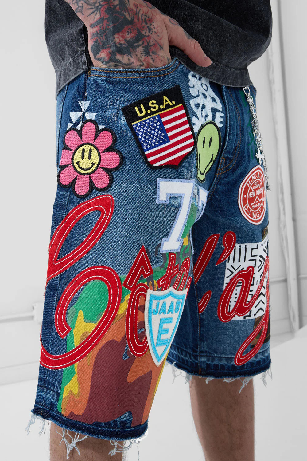 Festival Denim Shorts (Aged Wash)