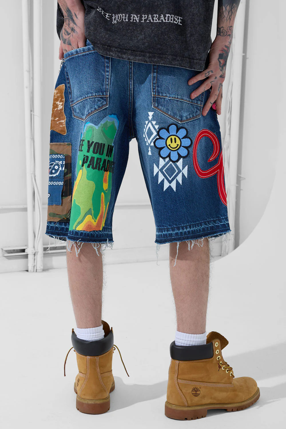 Festival Denim Shorts (Aged Wash)