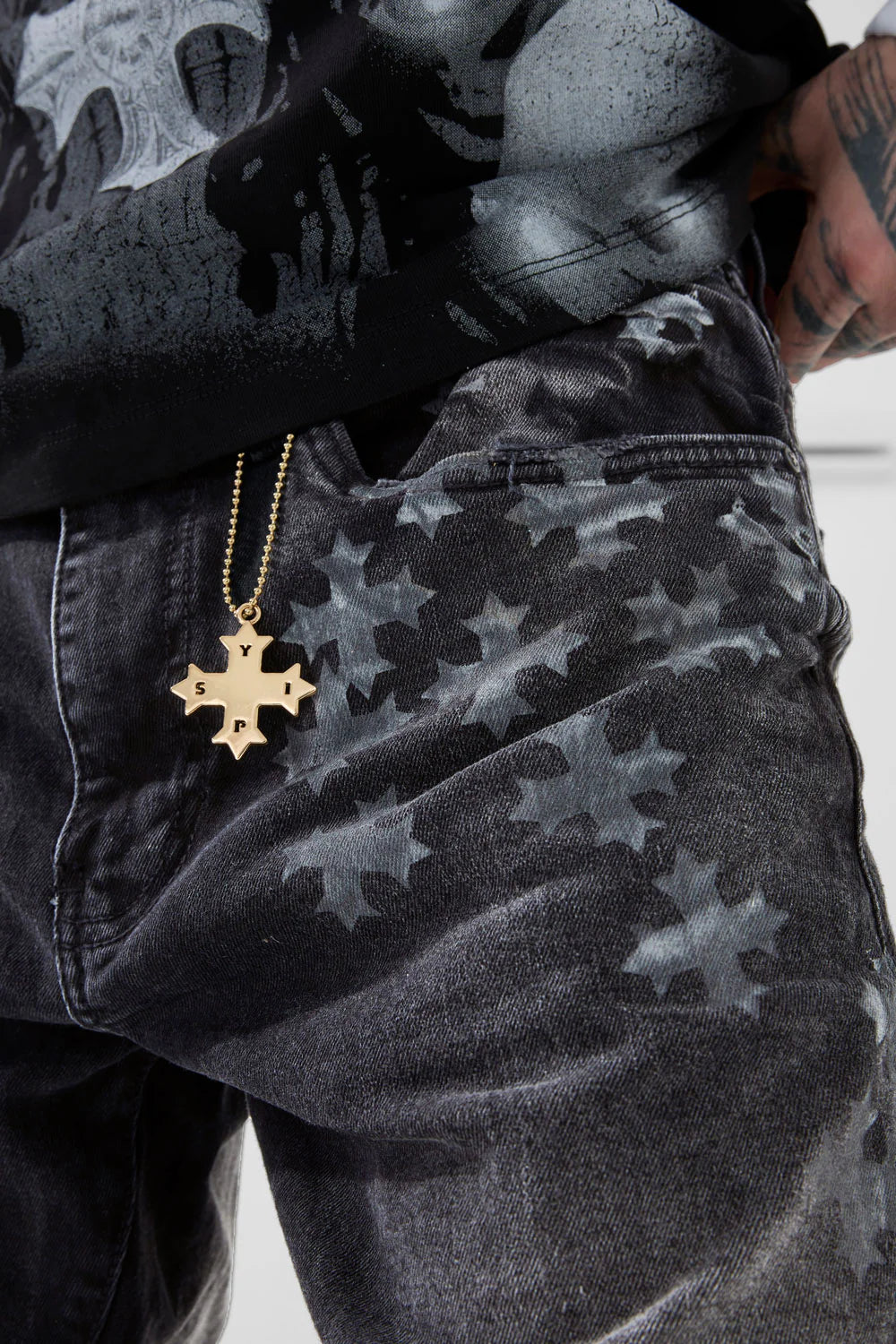 Super Skinny Stacked Forbidden Fruit Denim (Black Shadow)
