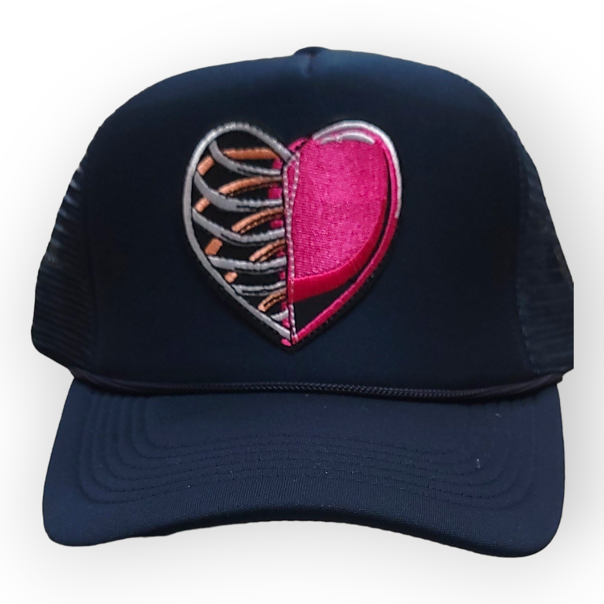 SKULL HEART HAT-NAVY