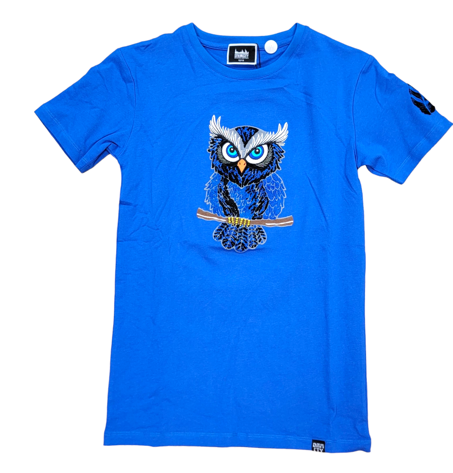 KIDS DENIMICITY WOKE OWL T SHIRT-ROYAL