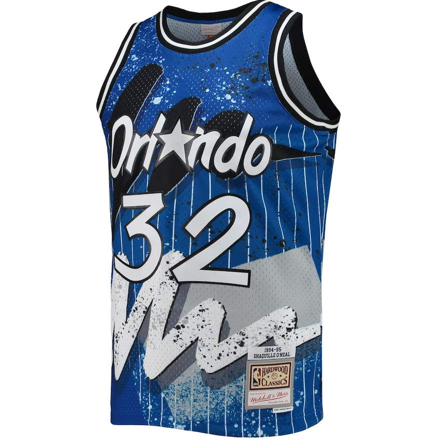 Men's Orlando Magic Shaquille O'Neal Mitchell & Ness Blue Hardwood Classics 1994-95 Hyper Hoops Swingman Jersey