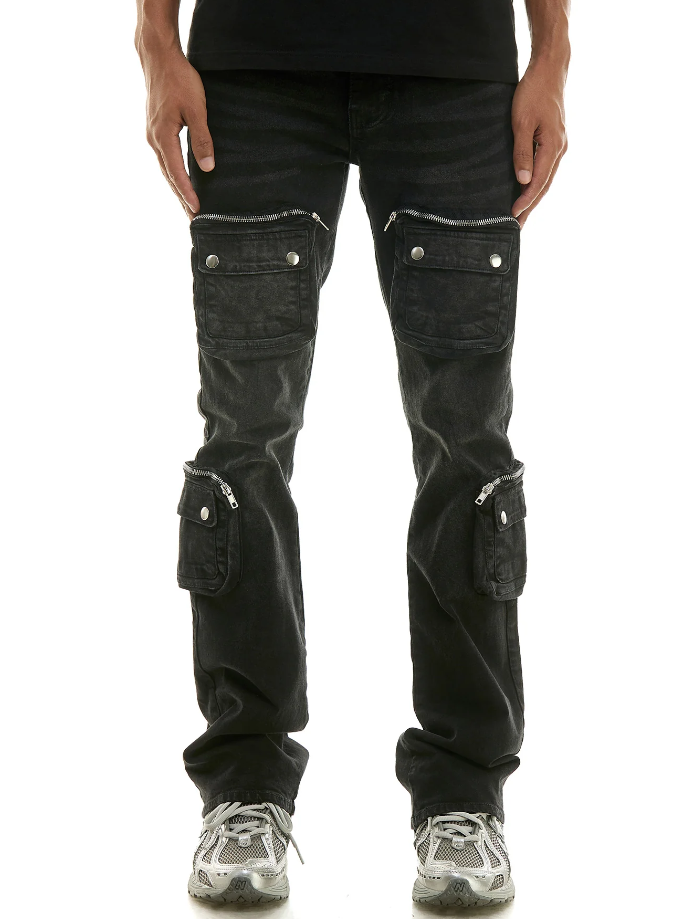 KND4742 BLACK - 3D POCKET JEANS