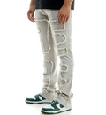 KND4617 GREY - SYMMETRICAL PATCHED JEANS