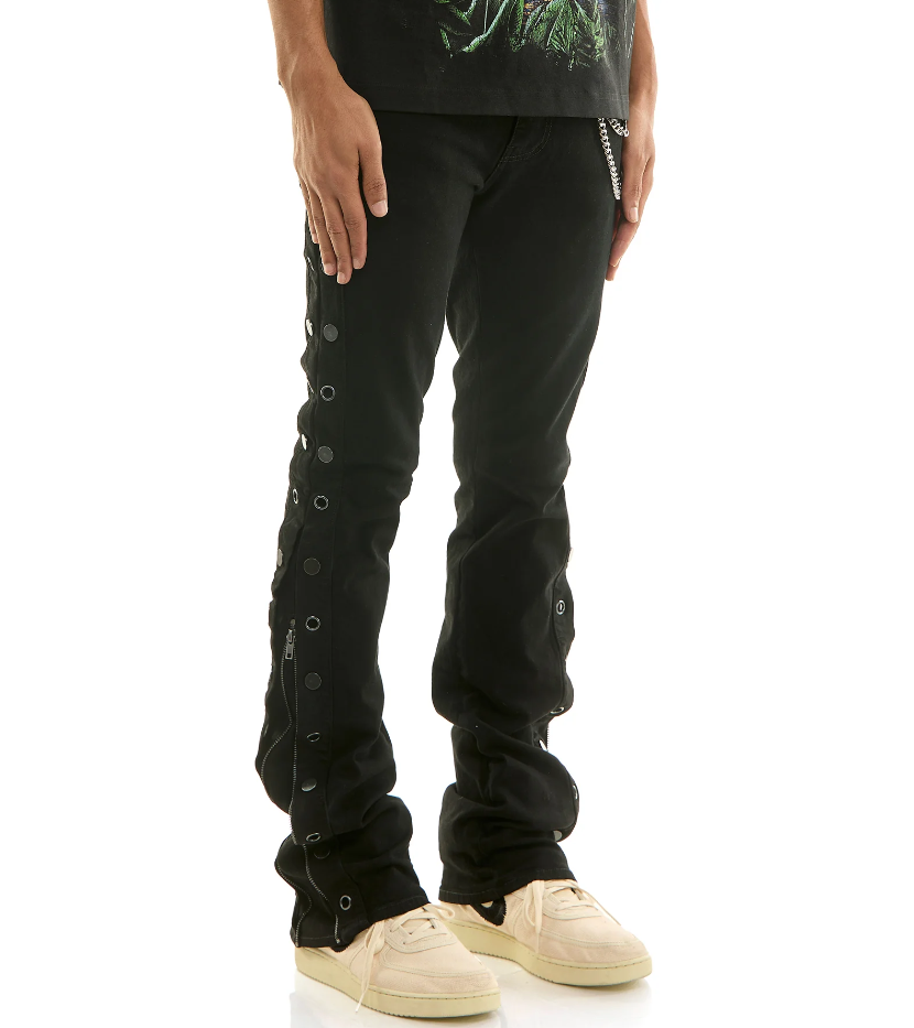 KND4914 JET BLACK - STUDDED JEANS
