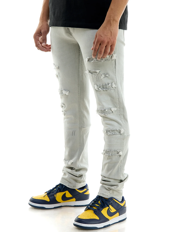 KND4565- UNDER PATCHED SKINNY JEANS
