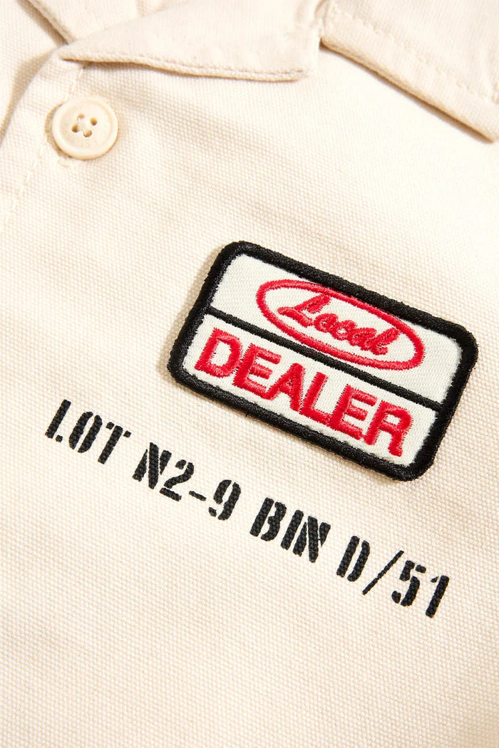 BOYS LOCAL ART DEALER CAMP SHIRT - BONE